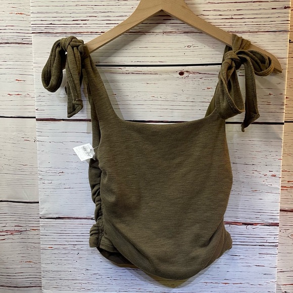 NEW Free People Women's Boulevard Washed Rib Crop Top in Oregano - size S - Picture 6 of 11